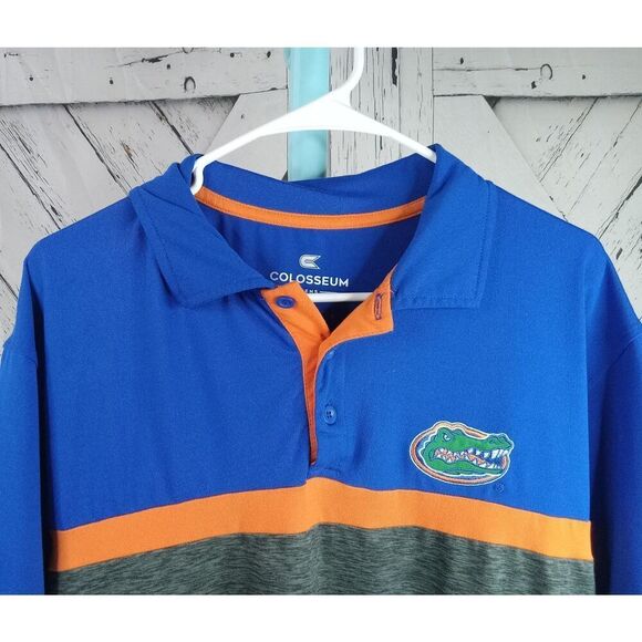 Florida Gators UF Coliseum Brand  Blue Orange Polo Mens Size Large - Picture 3 of 6